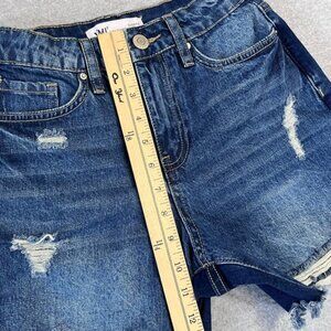 YMI Shorts Womens 25 Blue Cutoffs High Rise 5" Inseam Dream Fit Ripped Denim